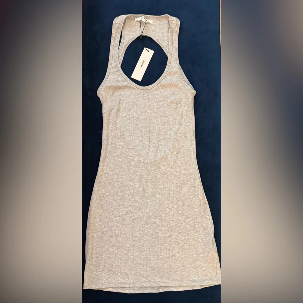 Joah Brown Open Back Dress Pearl Grey Rib S/M – New With Tags - Picture 6 of 8